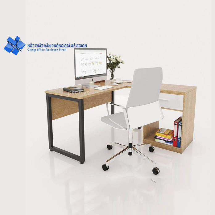  Bàn chữ L chân sắt có kệ BGD10-H